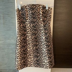 Vintage Cheetah Print Strapless Mini Dress
